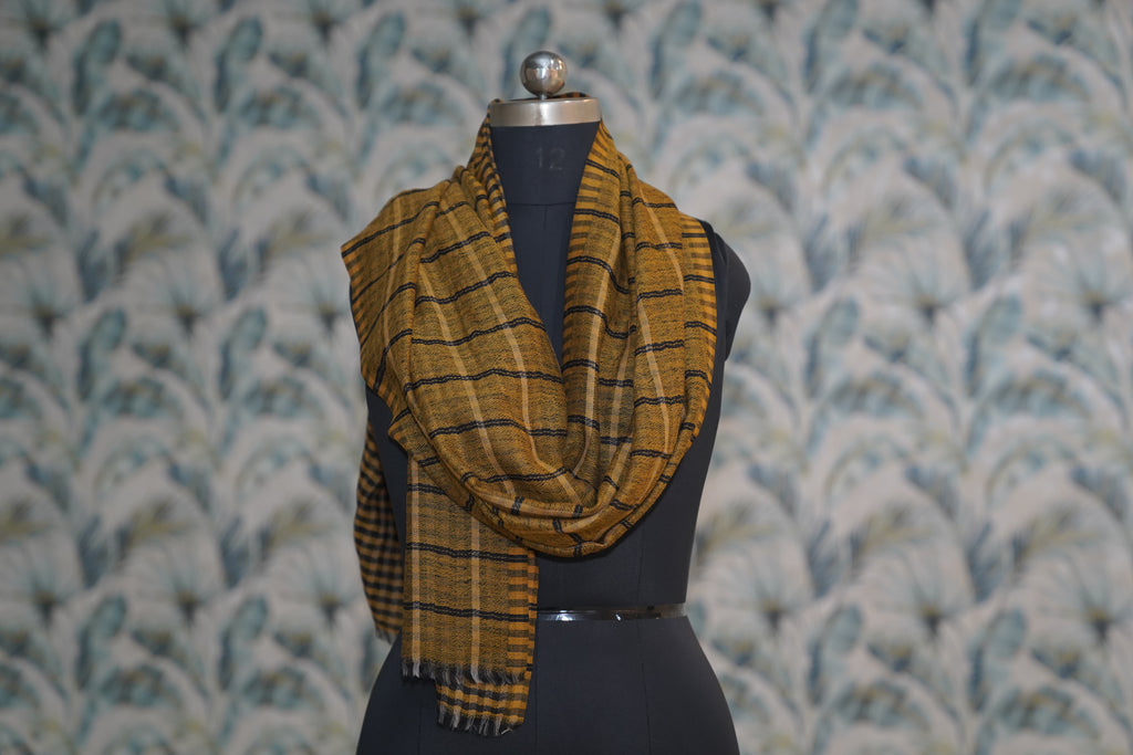 Canary & Charcoal reversible Stole