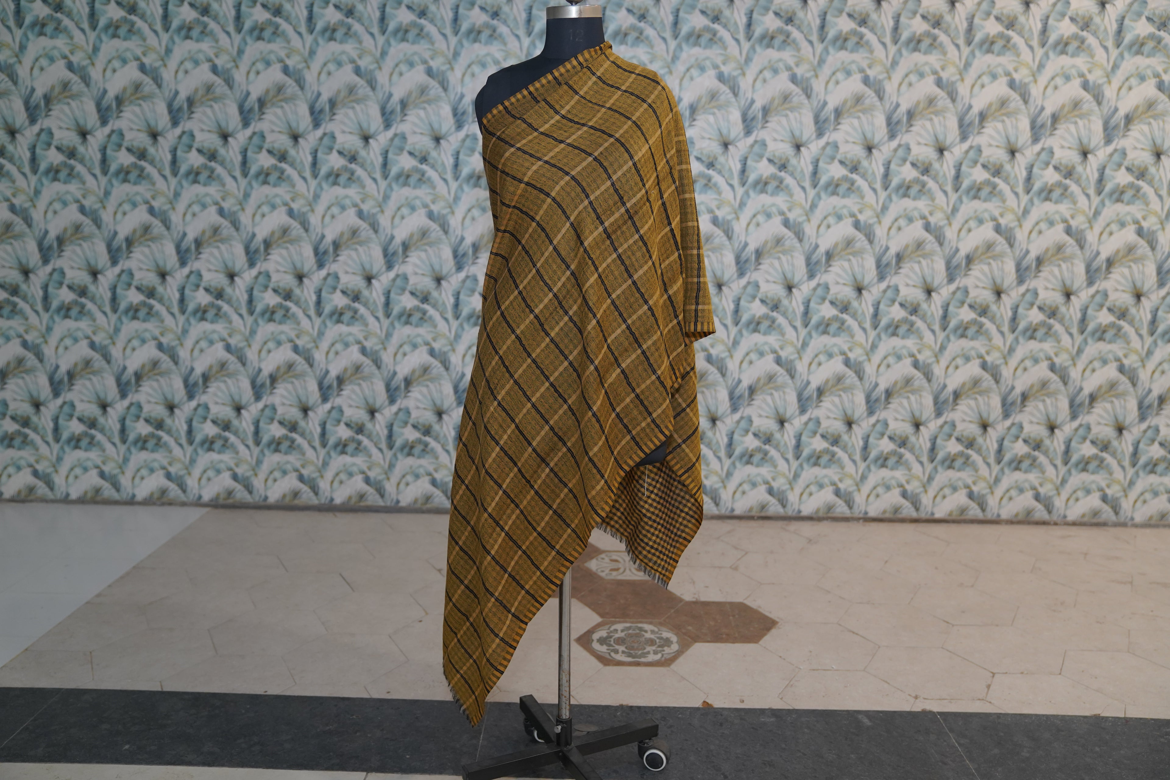 Canary & Charcoal reversible Stole