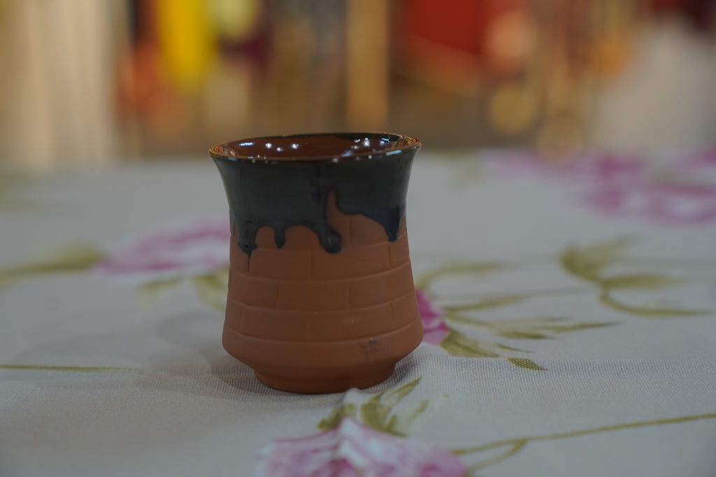 Terracotta Red and Black Cup 1 (Set of 6)