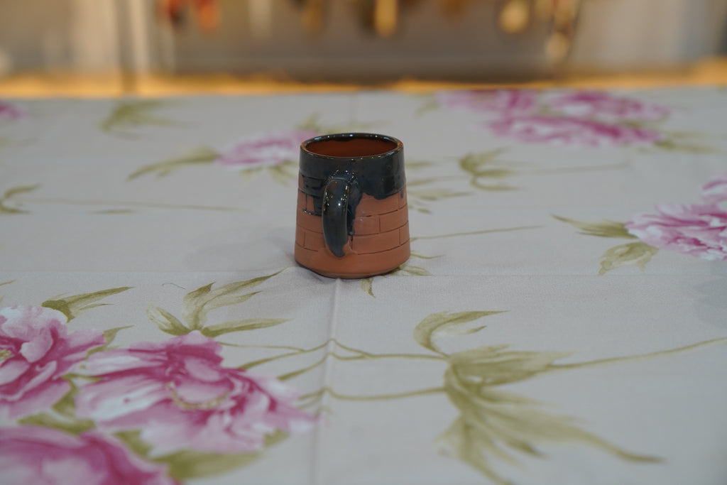 Terracotta Red and Black Cup 1 (Set of 6)