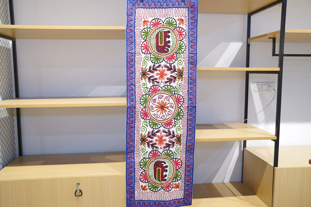 Purple embroidered Elephant Runner