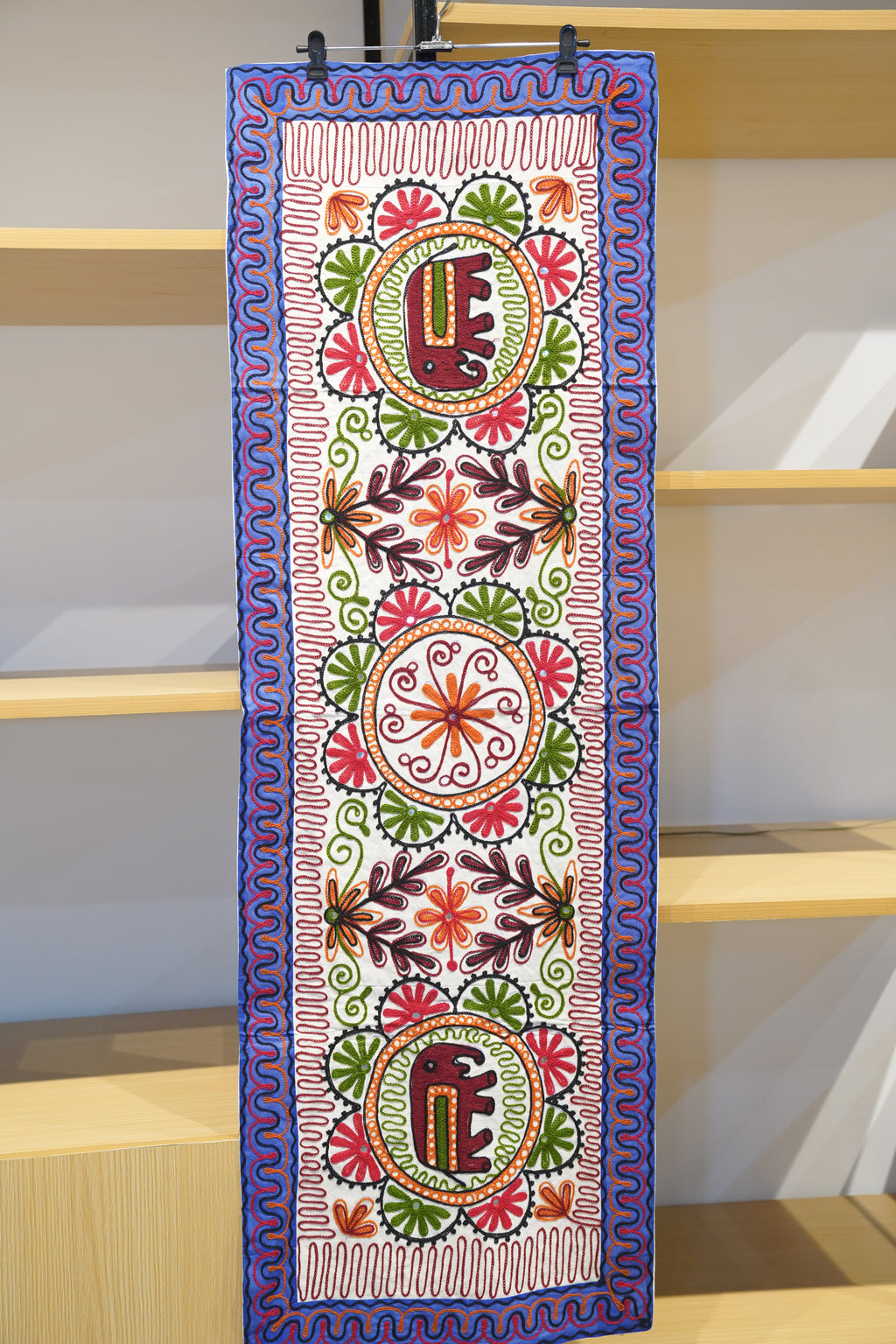 Purple embroidered Elephant Runner