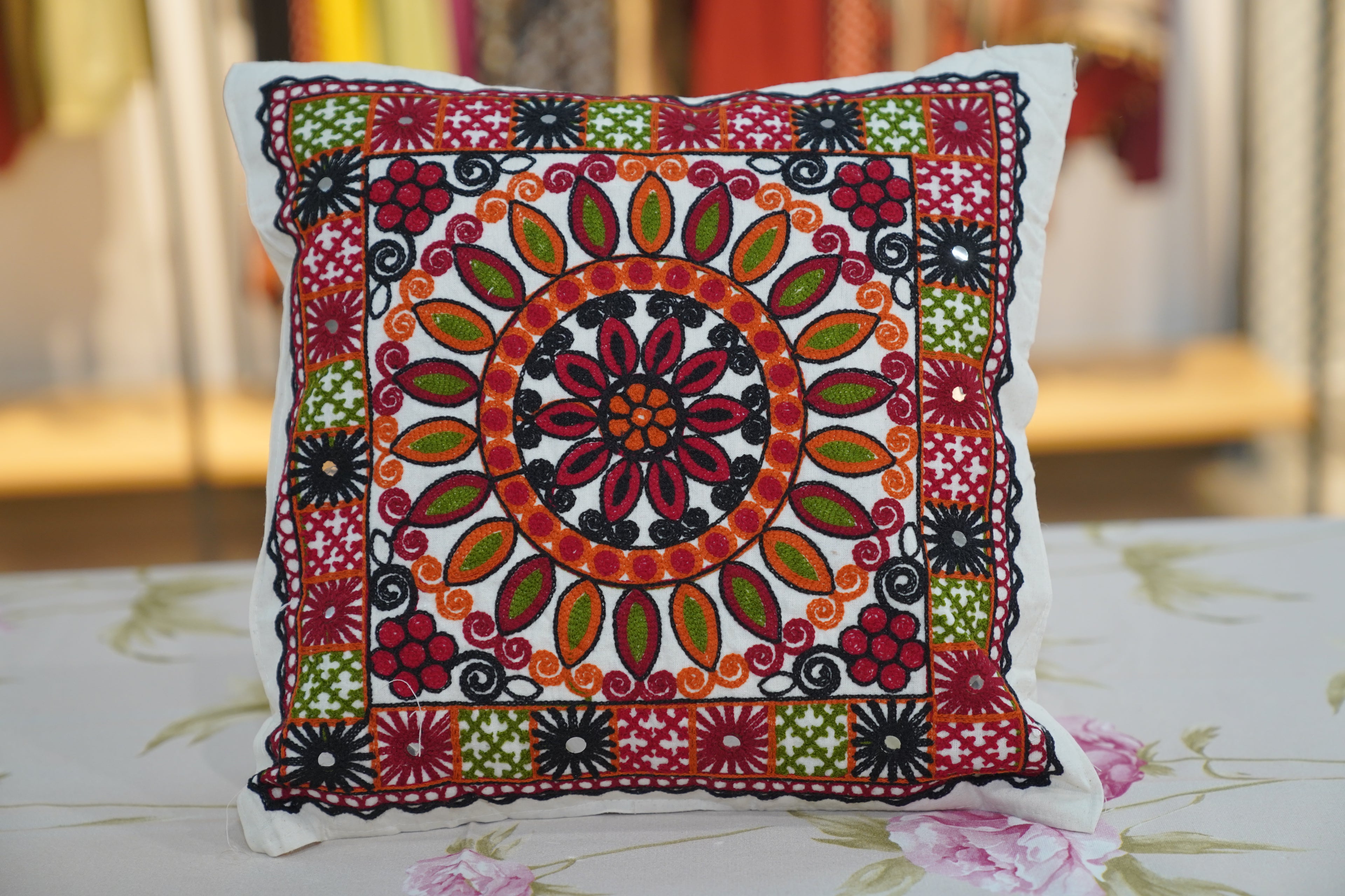 Circle of life gujrati cushion cover