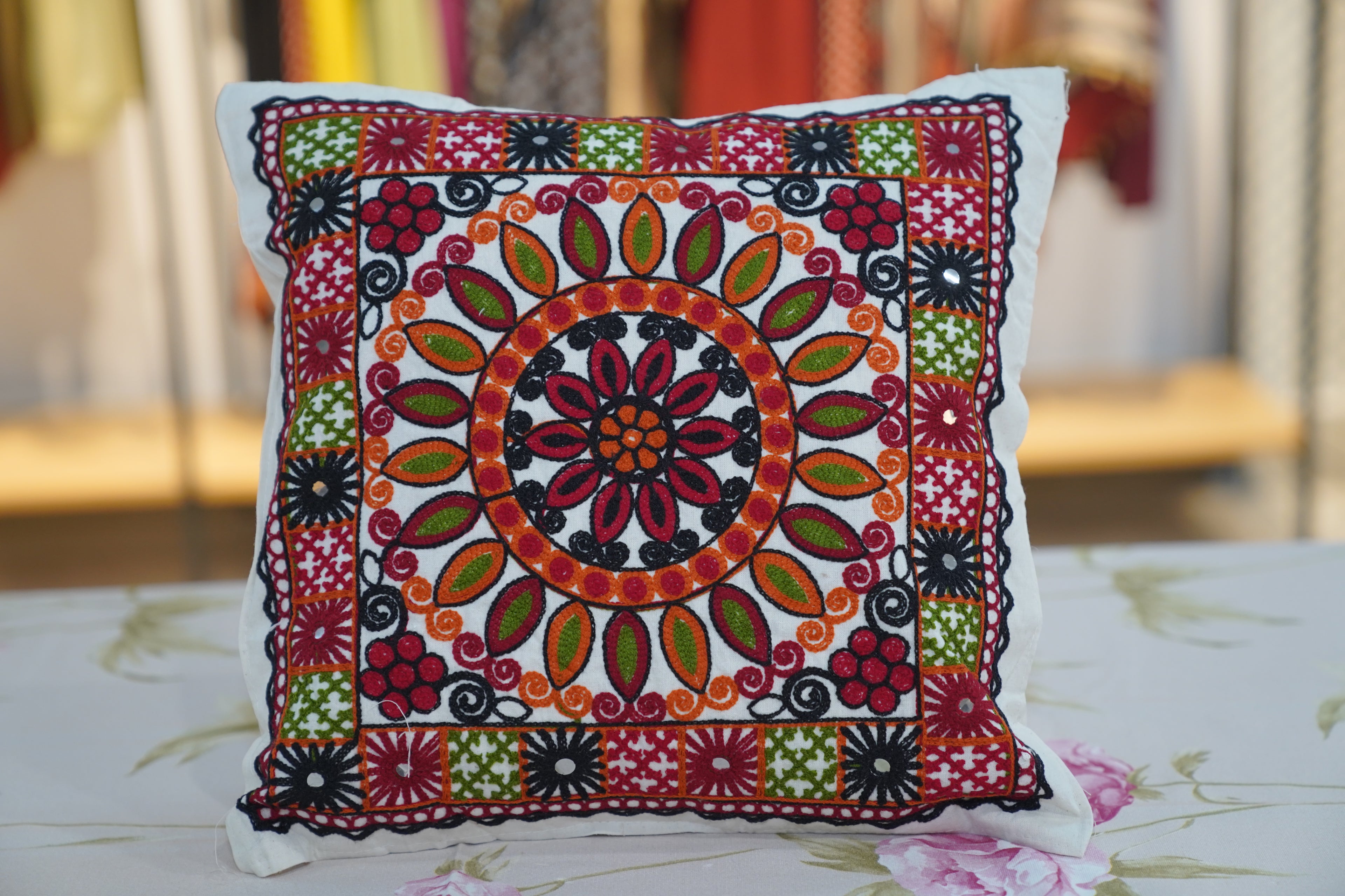 Circle of life gujrati cushion cover