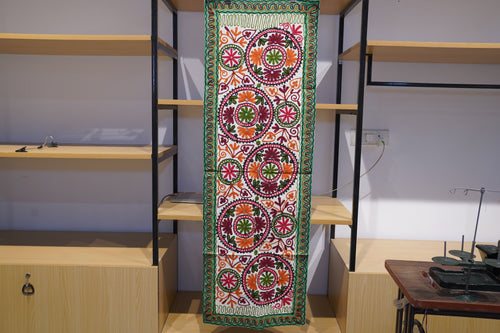 Emerald Blossom Cotton Runner