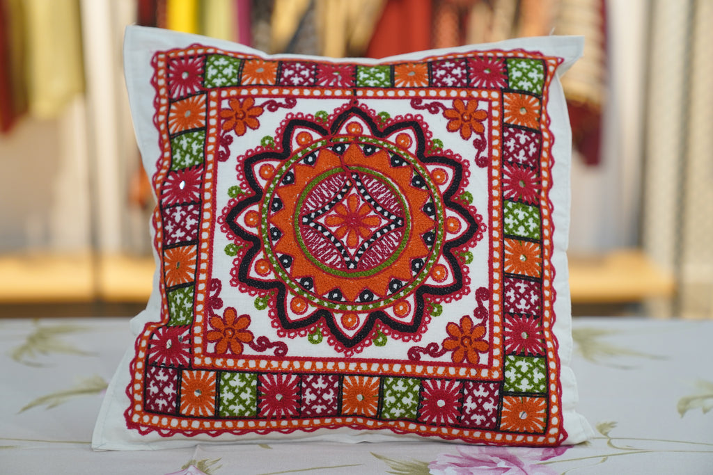 Red & Orange centre cushion cover