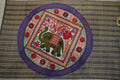 Floral round purple tablecloth