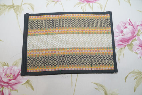 Black handloom runner with placemat