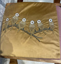 Birds on branch-Gold cushion cover (Set of 2)